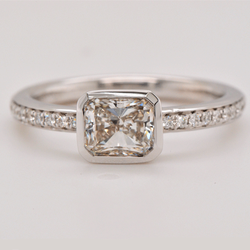 GIA 1.02ct Radiant Cut Diamond Engagement Ring - Porcello Jewelers
