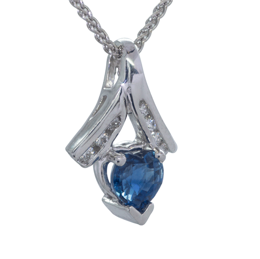Sapphire And Diamond Pendant - Porcello Jewelers