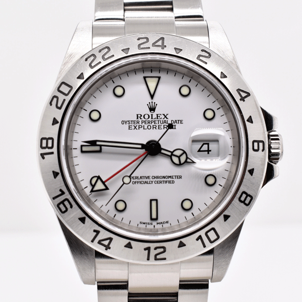 2001 Rolex Explorer II SEL 40mm Polar White Dial 16570 Porcello